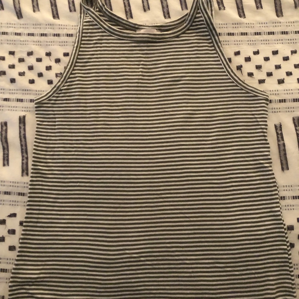 Loft green striped tank top